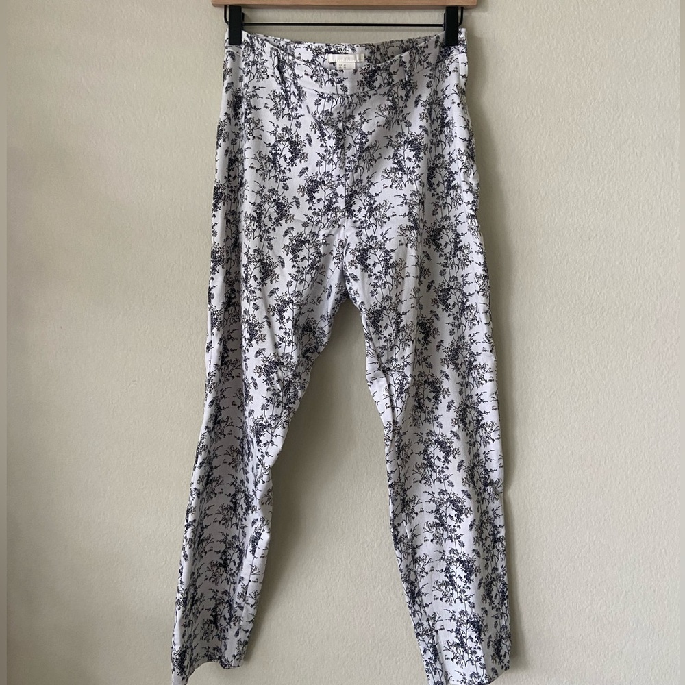 H&M Black and White dress pants, floral pattern, size 10